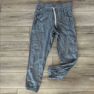 Athleta Cabo Linen Jogger Pants in blue denim color size 4